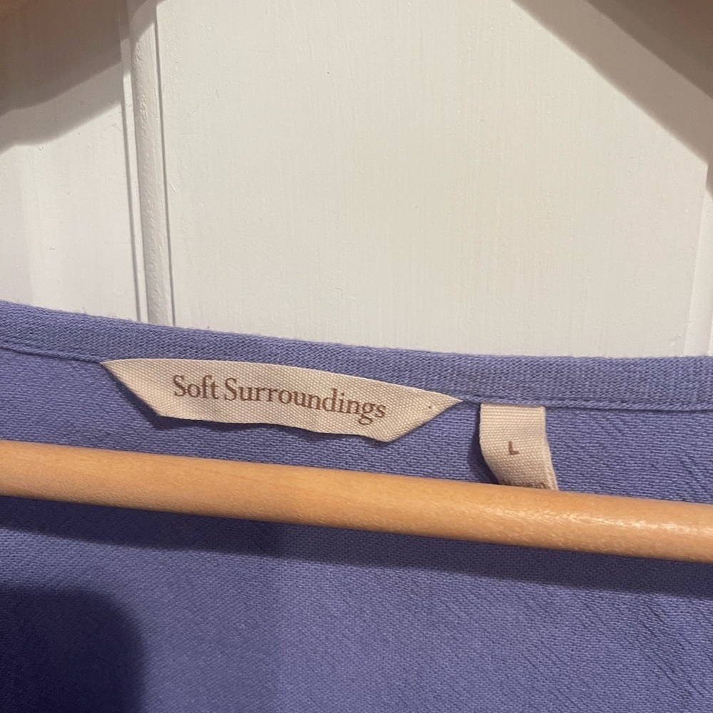 Soft Surroundings Purple Tunic with Button Accents L - Picture 3 of 5